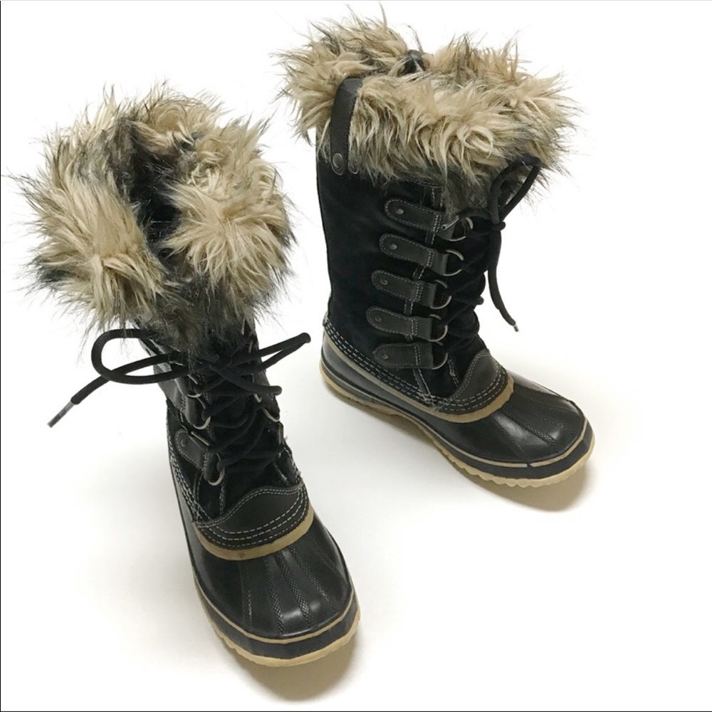 Sorel Black Winter & Rain Boots with Fur Trim - Picture 2 of 8